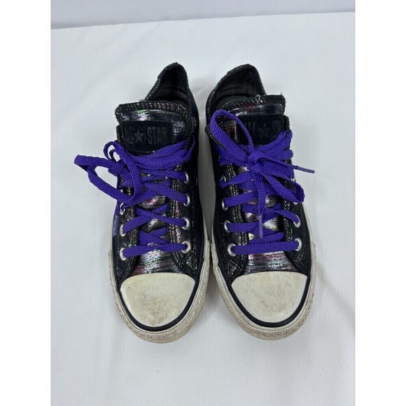 Converse All-Stars Black Multicolor Shimmer Womens 8 Low Top Lace Up Metallic - Picture 11 of 11